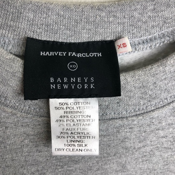 HARVEY FAIRCLOTH Gray Faux Fur Side Zipper Sweater - Picture 2 of 14